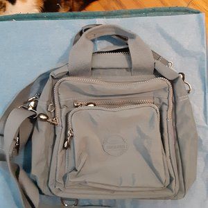 JINQIAOER gray, medium sized, multi-pocketed shoulder bag